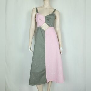 Rachel Comey CAPREA peekaboo colorblock dress size 2 cotton twill splatter NWT